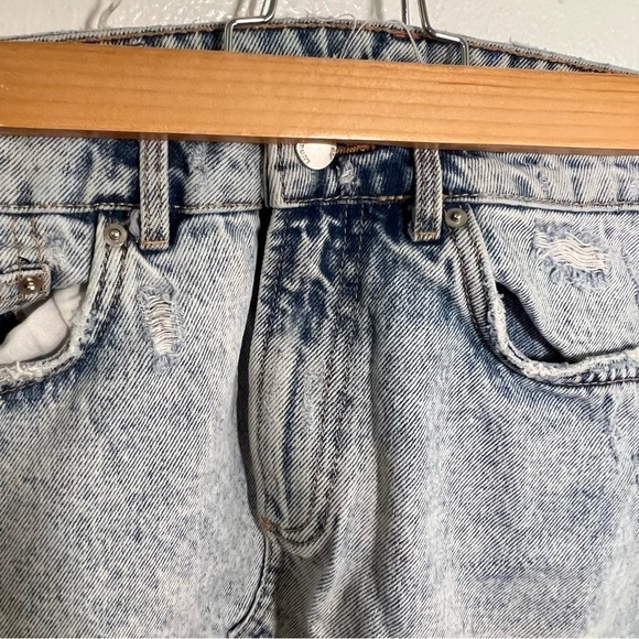 Zara Trafaluc Cut Off Denim Mini Skirt Acid Wash - Picture 5 of 14